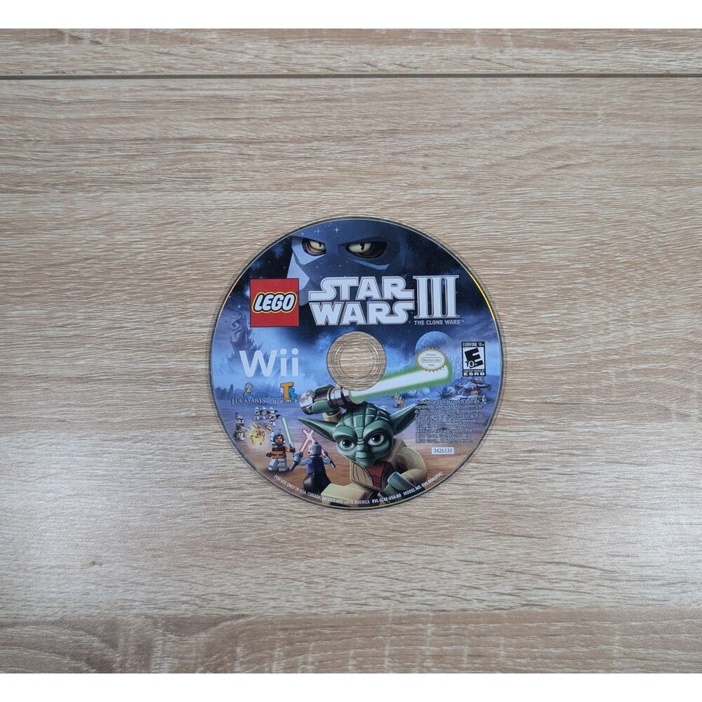 LEGO Star Wars III: The Clone Wars (Nintendo Wii, 2011) Disc Only